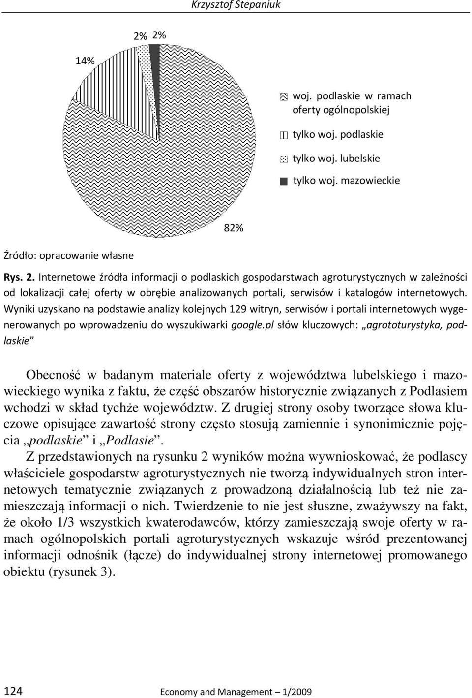 Internetowe źródła informacji o podlaskich gospodarstwach agroturystycznych w zależności od lokalizacji całej oferty w obrębie analizowanych portali, serwisów i katalogów internetowych.