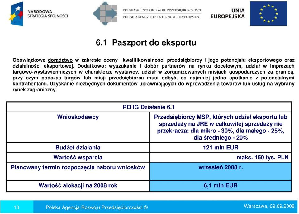 podczas targów lub misji przedsiębiorca musi odbyć, co najmniej jedno spotkanie z potencjalnymi kontrahentami.