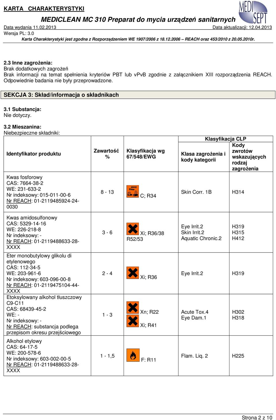 Skład/informacja o składnikach 3.