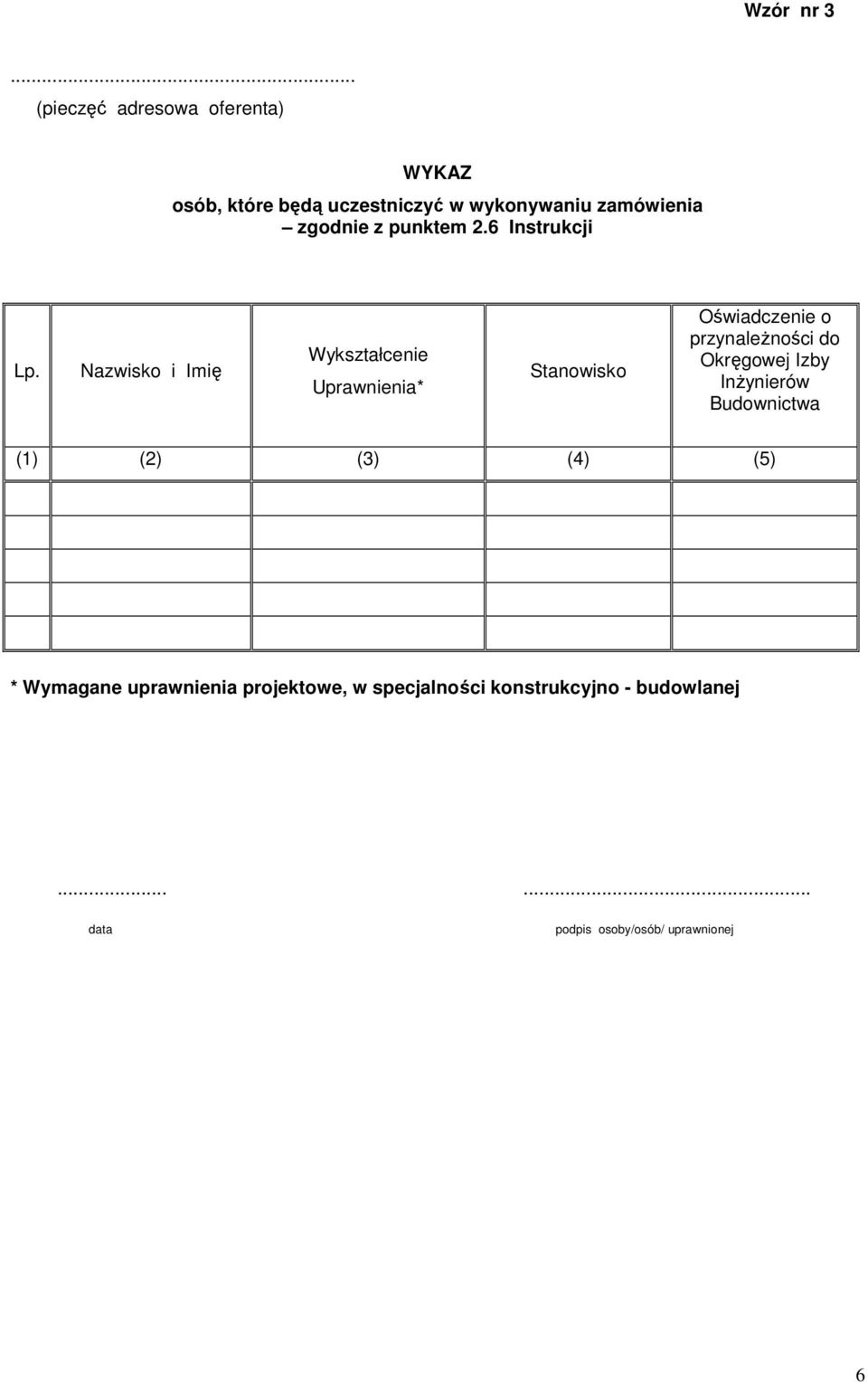 z punktem 2.6 Instrukcji Lp.