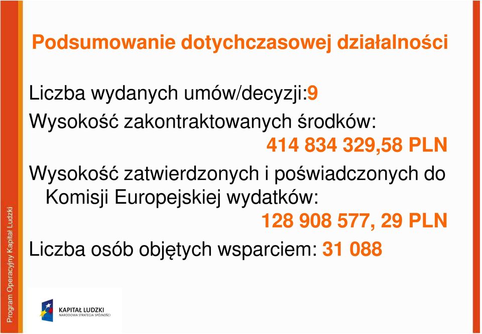 329,58 PLN Wysokość zatwierdzonych i poświadczonych do Komisji