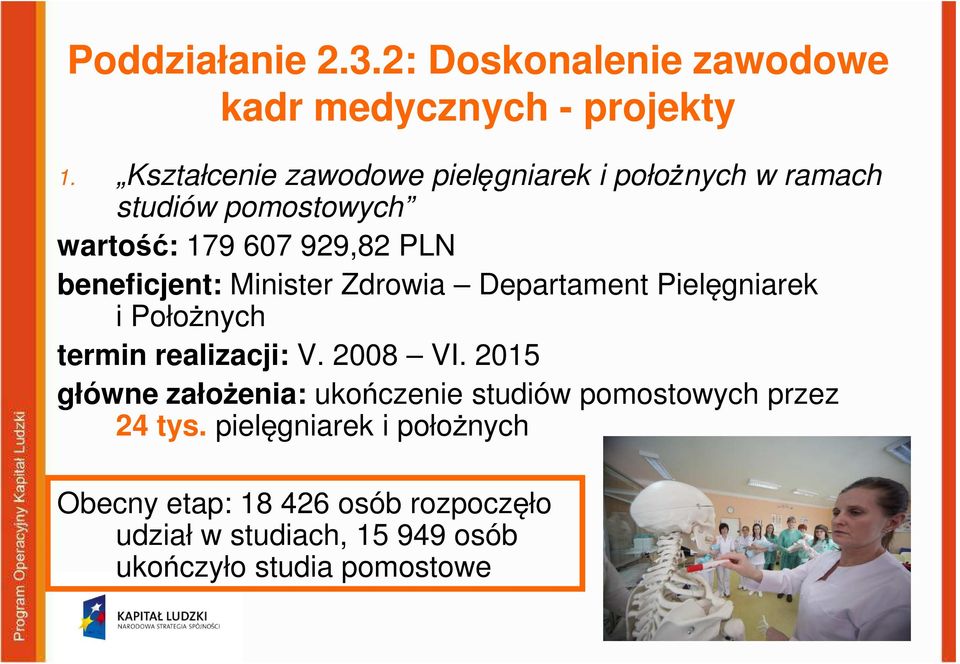 beneficjent: Minister Zdrowia Departament Pielęgniarek i Położnych termin realizacji: V. 2008 VI.