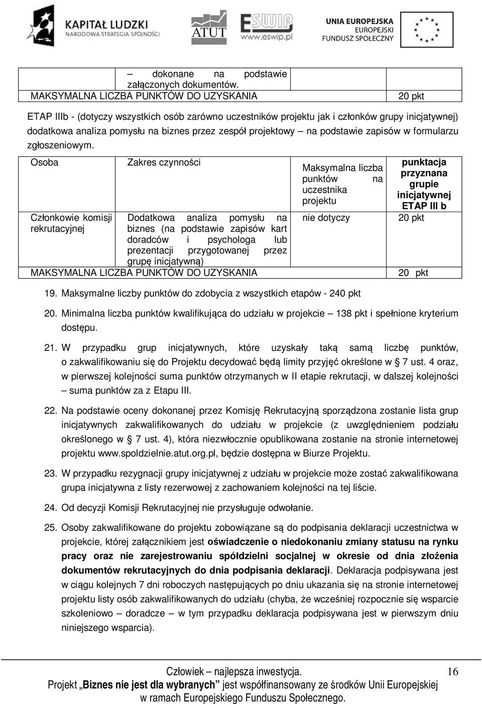 projektowy na podstawie zapisów w formularzu zgłoszeniowym.