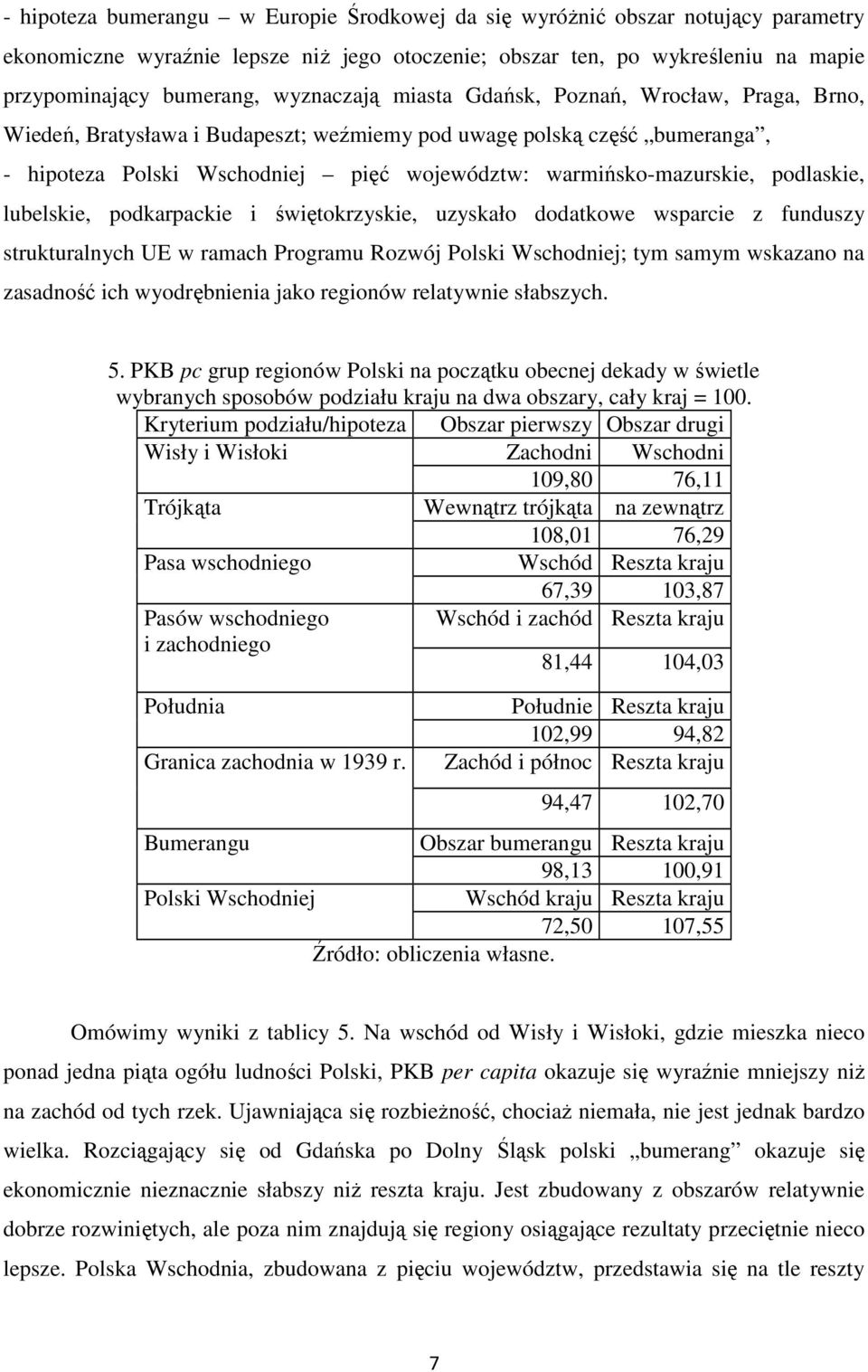 podlaskie, lubelskie, podkarpackie i świętokrzyskie, uzyskało dodatkowe wsparcie z funduszy strukturalnych UE w ramach Programu Rozwój Polski Wschodniej; tym samym wskazano na zasadność ich