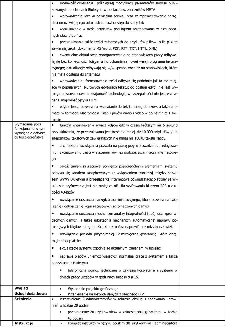 nich podanych słów i/lub fraz przeszukiwanie także treści załączonych do artykułów plików, o ile pliki te zawierają tekst (dokumenty MS Word, PDF, RTF, TXT, HTML, XML) ewentualne aktualizacje