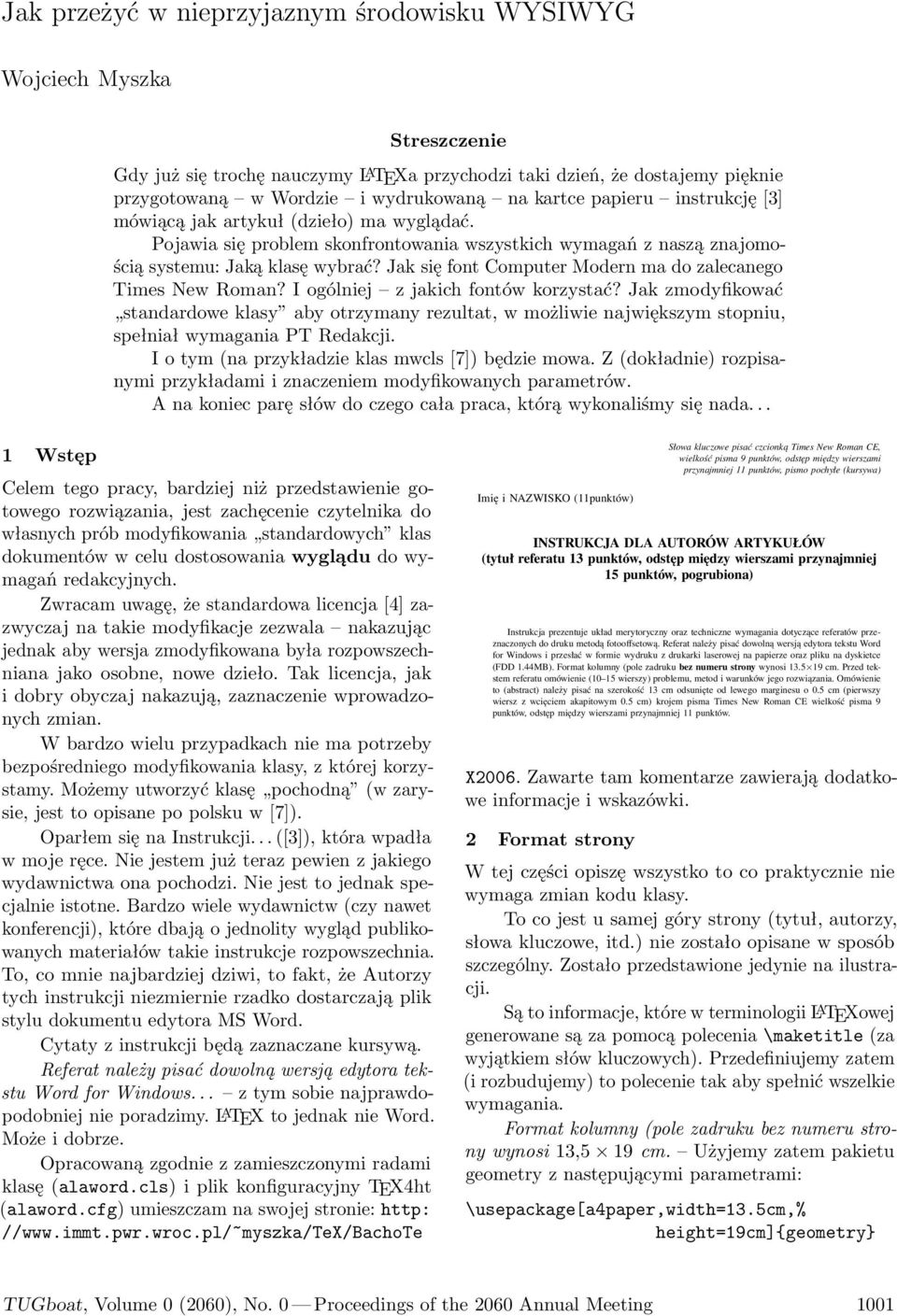 I ogólniej z jakich fontów korzystać? Jak zmodyfikować standardowe klasy aby otrzymany rezultat, w możliwie największym stopniu, spełniał wymagania PT Redakcji.