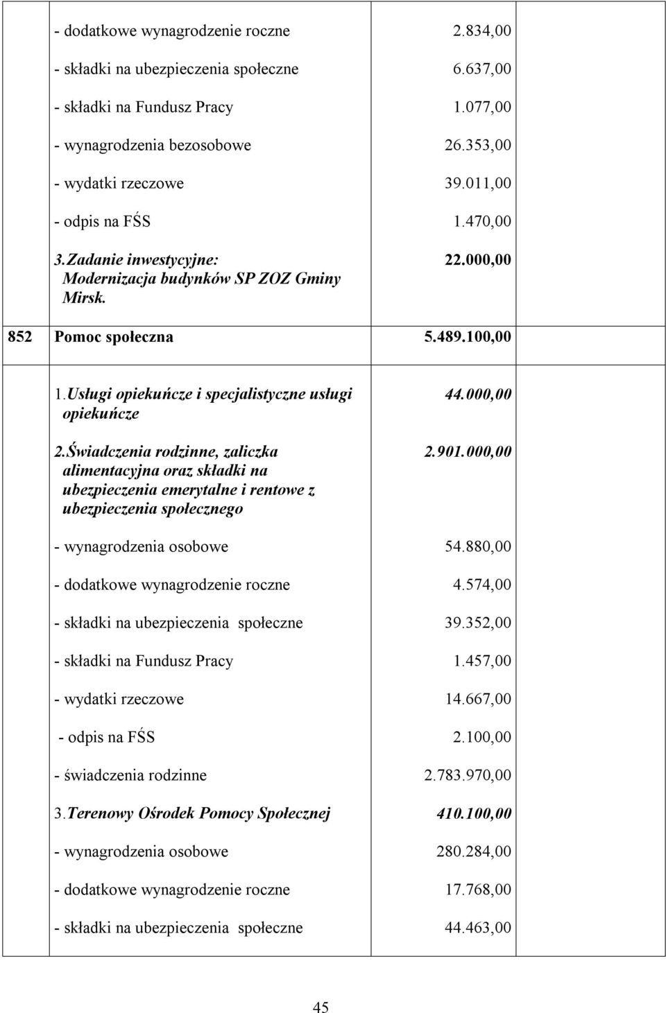 Świadczenia rodzinne, zaliczka alimentacyjna oraz składki na ubezpieczenia emerytalne i rentowe z ubezpieczenia społecznego - świadczenia