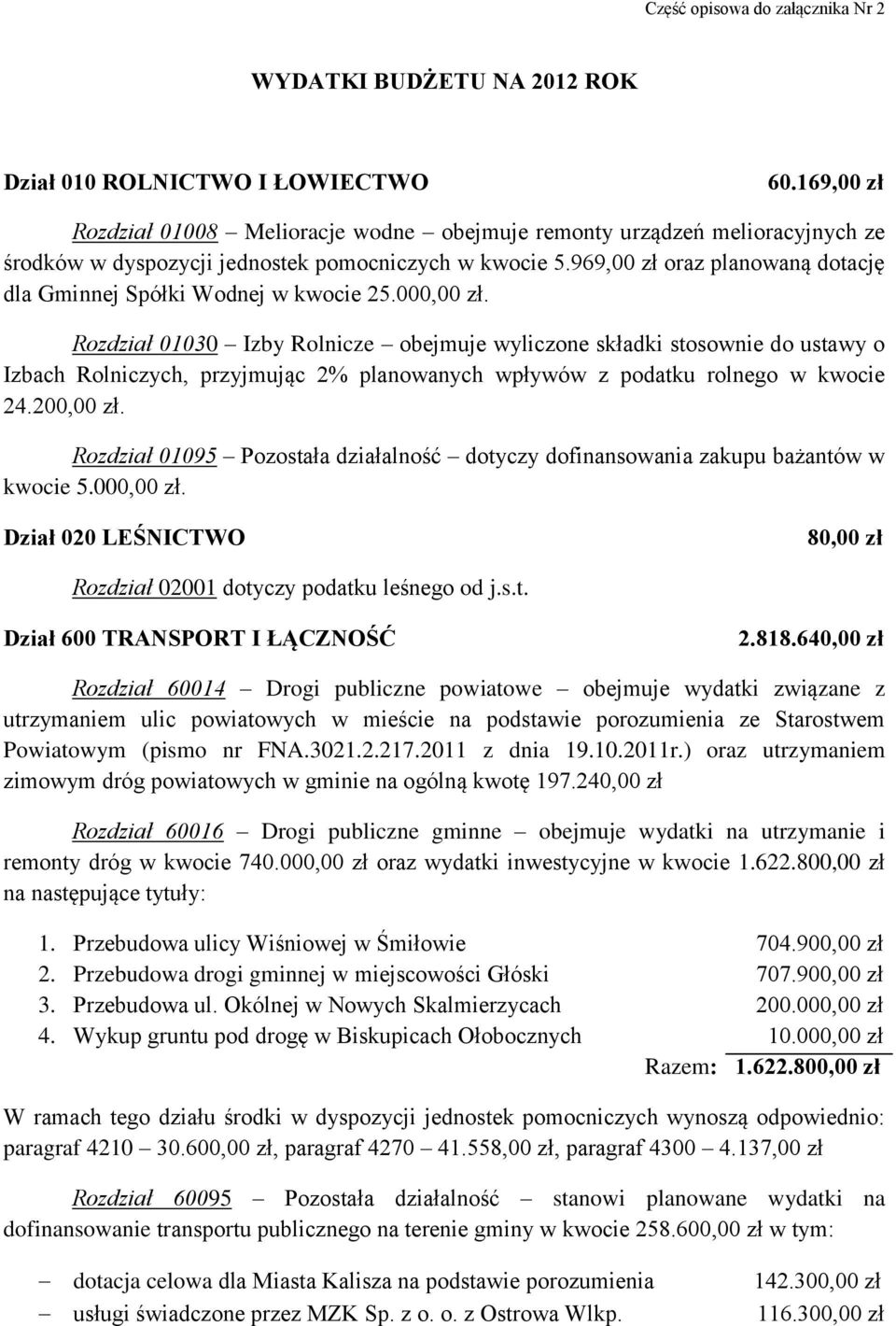 969,00 zł oraz planowaną dotację dla Gminnej Spółki Wodnej w kwocie 25.000,00 zł.