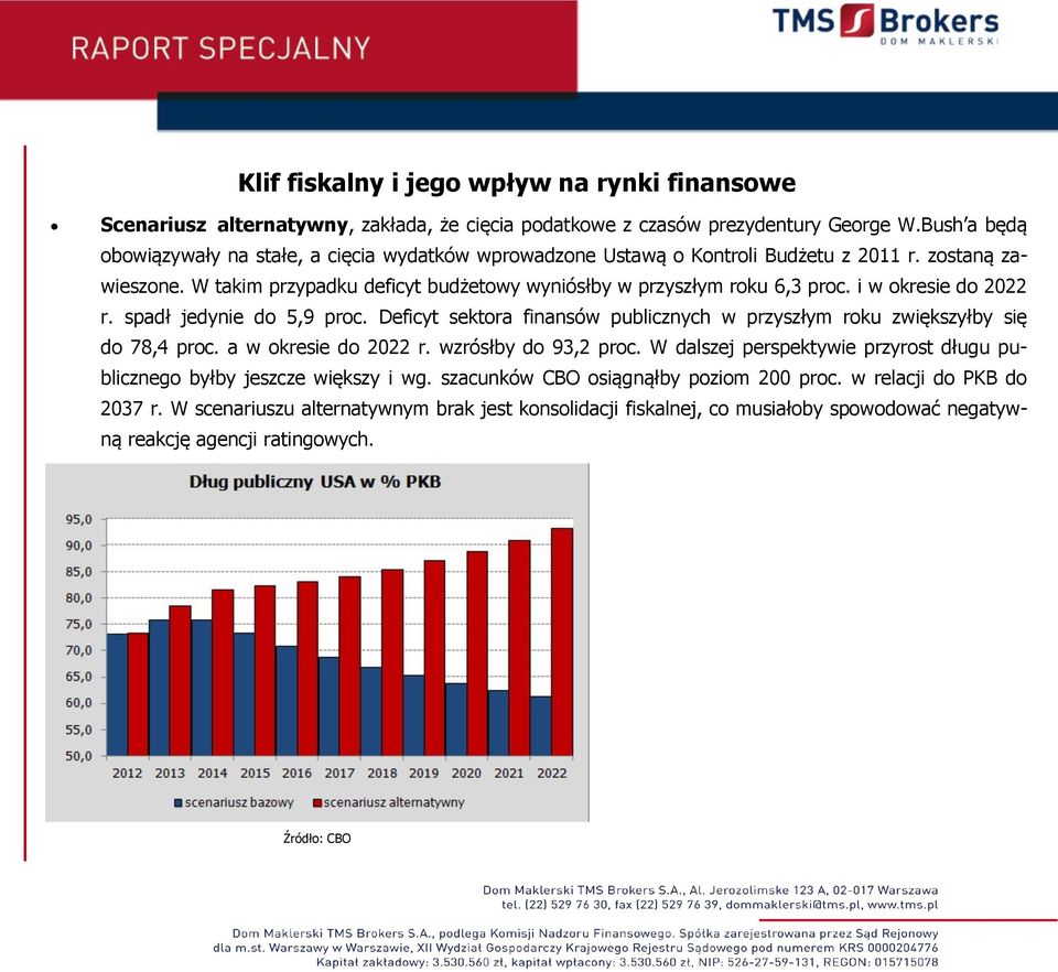 Deficyt sektora finansów publicznych w przyszłym roku zwiększyłby się do 78,4 proc. a w okresie do 2022 r. wzrósłby do 93,2 proc.