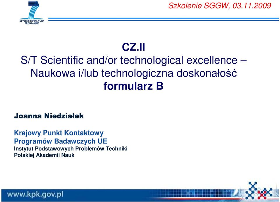 technologiczna doskonałość formularz B Joanna Niedziałek Krajowy