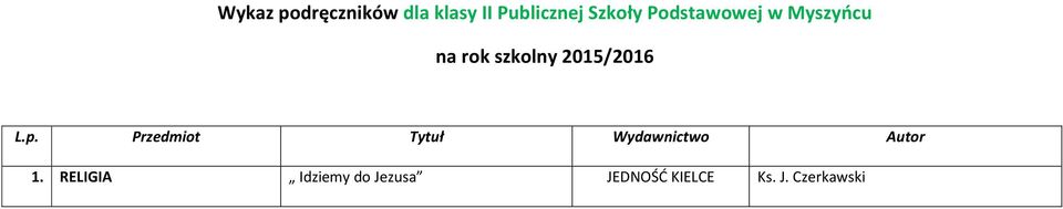 Myszyńcu na rok szkolny 2015/2016 1.