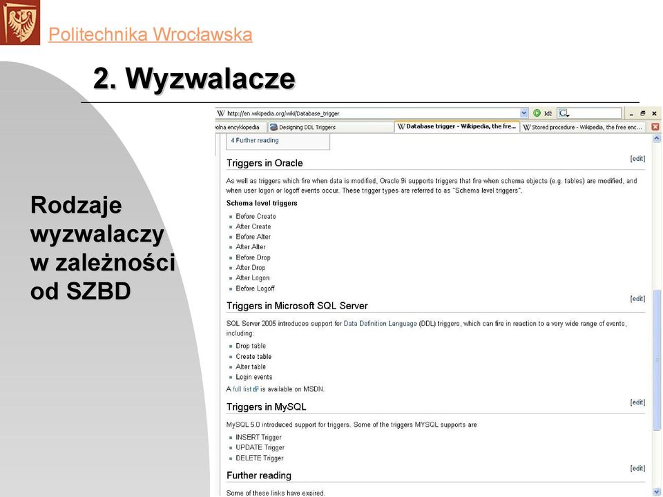 wyzwalaczy w
