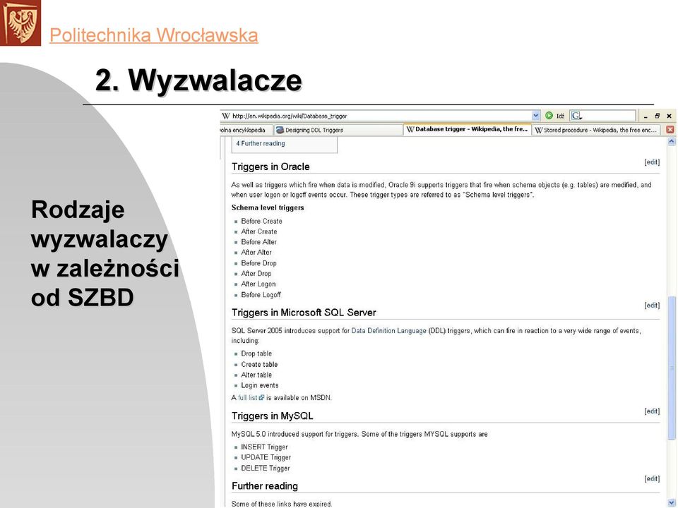 wyzwalaczy w