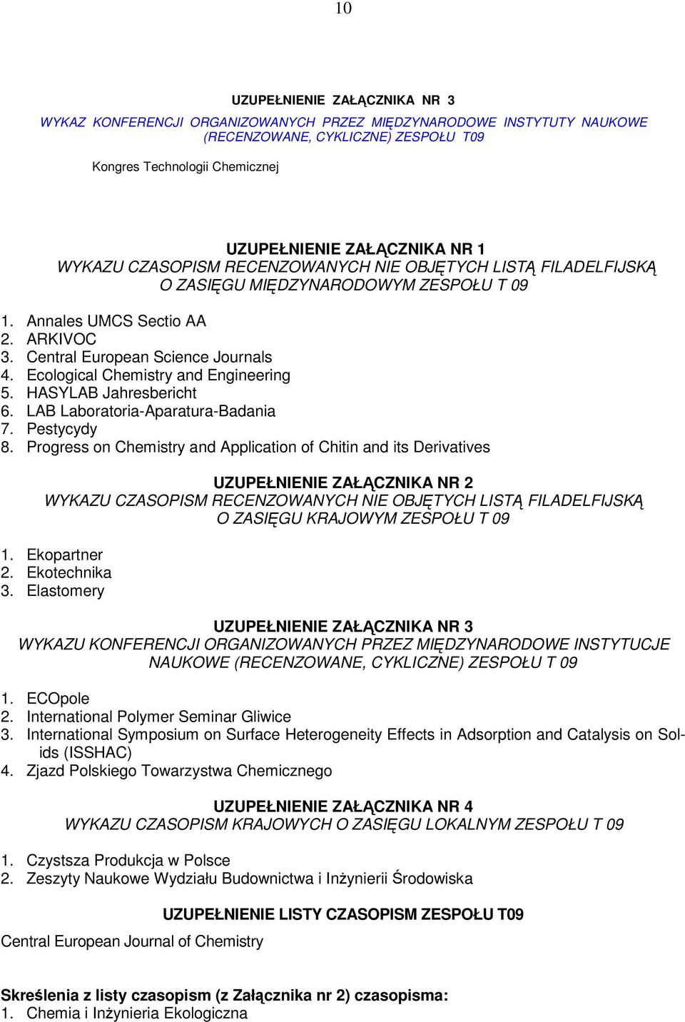 Ecological Chemistry and Engineering 5. HASYLAB Jahresbericht 6. LAB Laboratoria-Aparatura-Badania 7. Pestycydy 8.