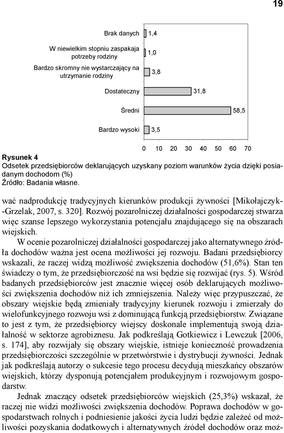 wać nadprodukcję tradycyjnych kierunków produkcji żywności [Mikołajczyk- -Grzelak, 2007, s. 320].