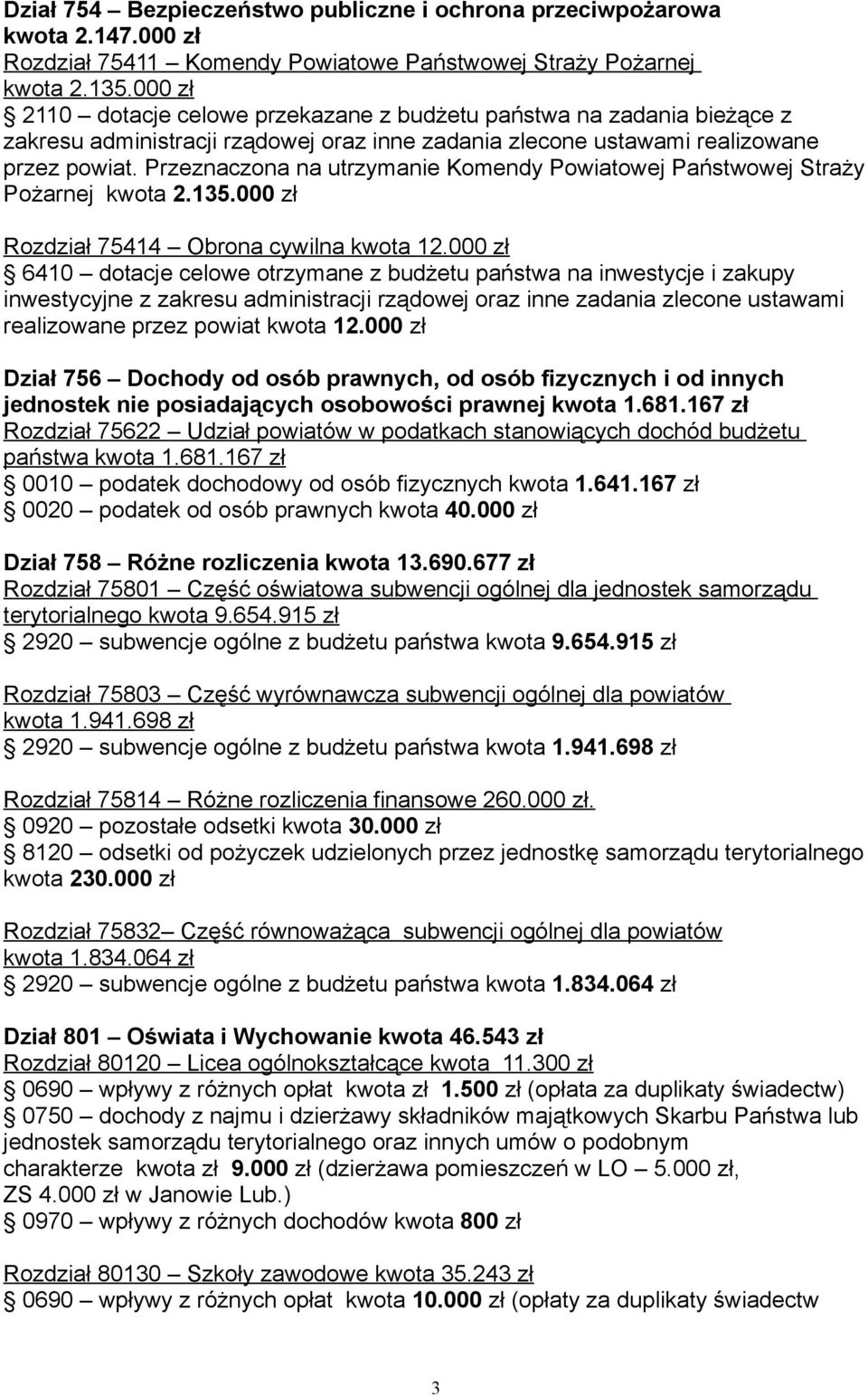 000 zł Rozdział 75414 Obrona cywilna kwota 12.