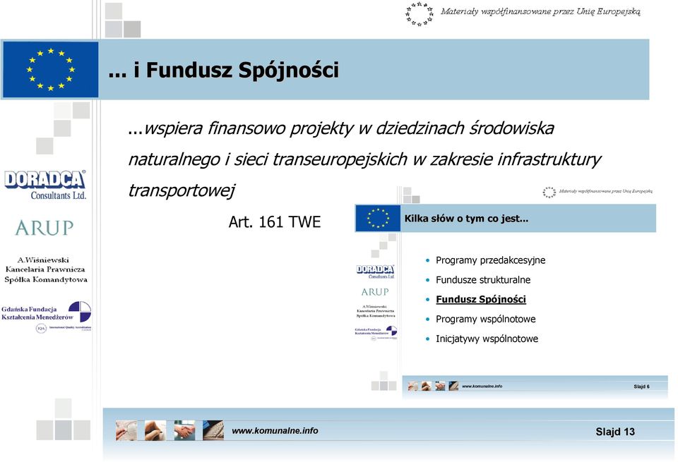 transeuropejskich w zakresie infrastruktury transportowej Art.