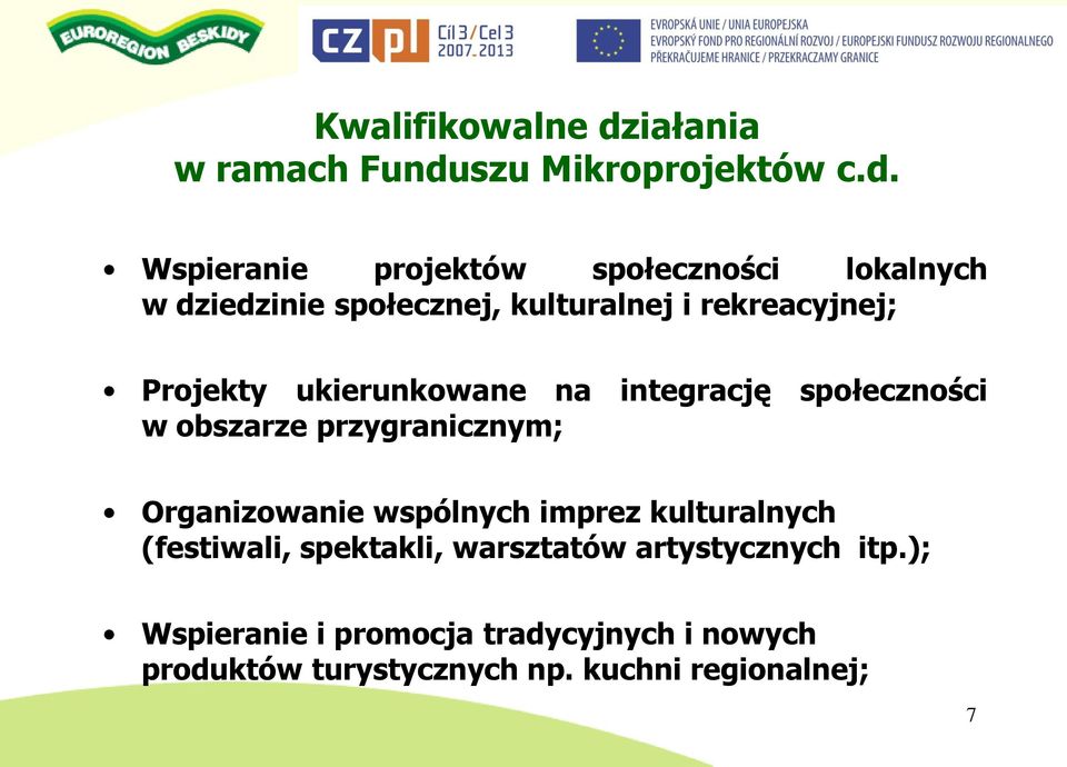 szu Mikroprojektów c.d.