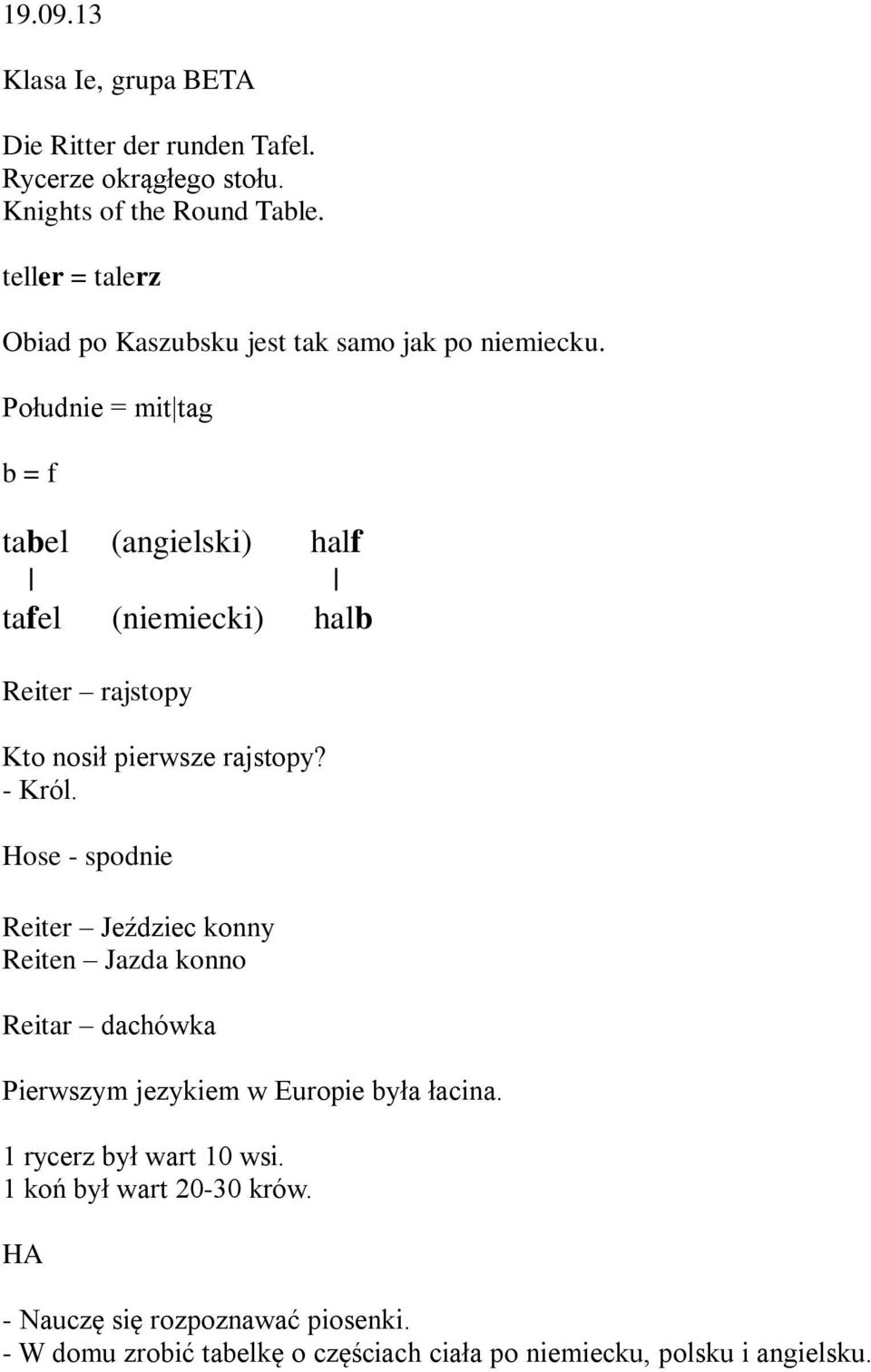 Południe = mit tag b = f tabel (angielski) half tafel (niemiecki) halb Reiter rajstopy Kto nosił pierwsze rajstopy? - Król.