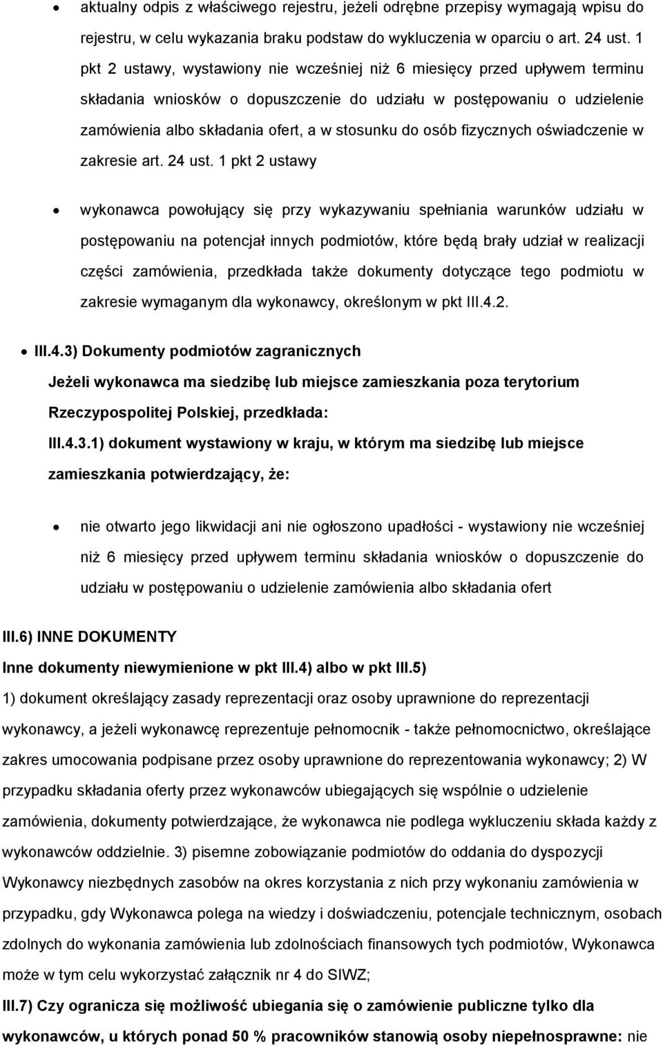 osób fizycznych oświadczenie w zakresie art. 24 ust.