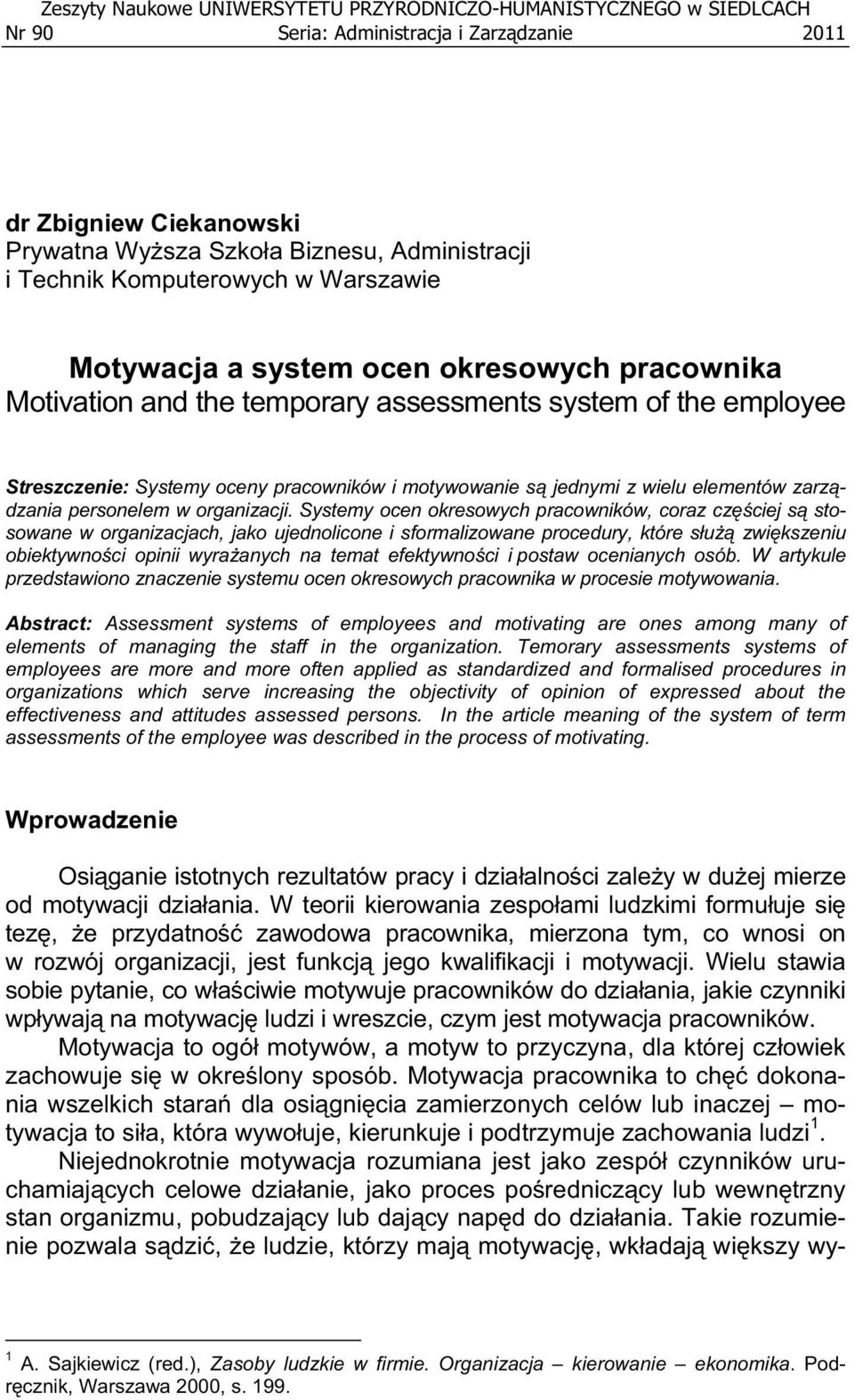 z wielu elementów zarz dzania personelem w organizacji.