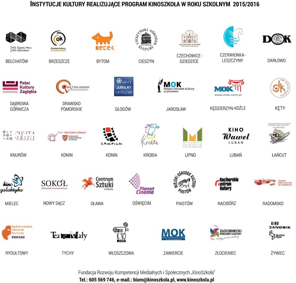 Medialnych i Społecznych KinoSzkoła Tel.