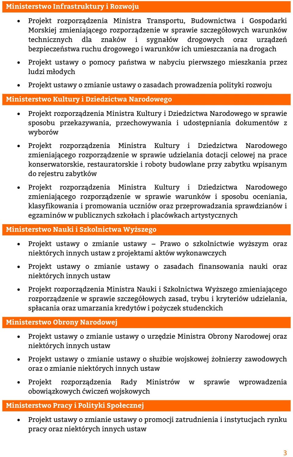 Projekt ustawy o zmianie ustawy o zasadach prowadzenia polityki rozwoju Ministerstwo Kultury i Dziedzictwa Narodowego Projekt rozporządzenia Ministra Kultury i Dziedzictwa Narodowego w sprawie