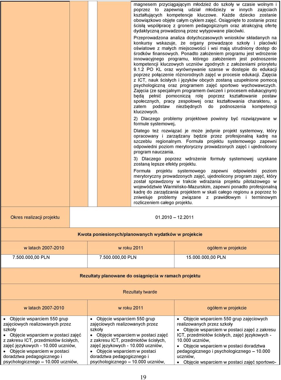 Osiągnięte to zostanie przez ścisłą współpracę z gronem pedagogicznym oraz atrakcyjną ofertę dydaktyczną prowadzoną przez wytypowane placówki.