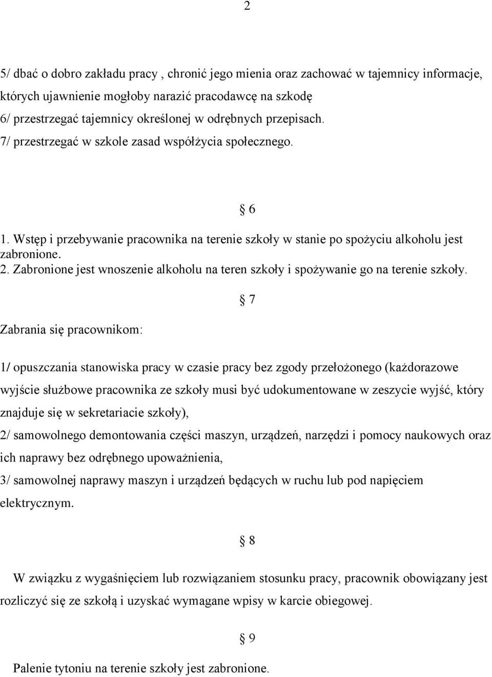 Zabronione jest wnoszenie alkoholu na teren szkoły i spożywanie go na terenie szkoły.