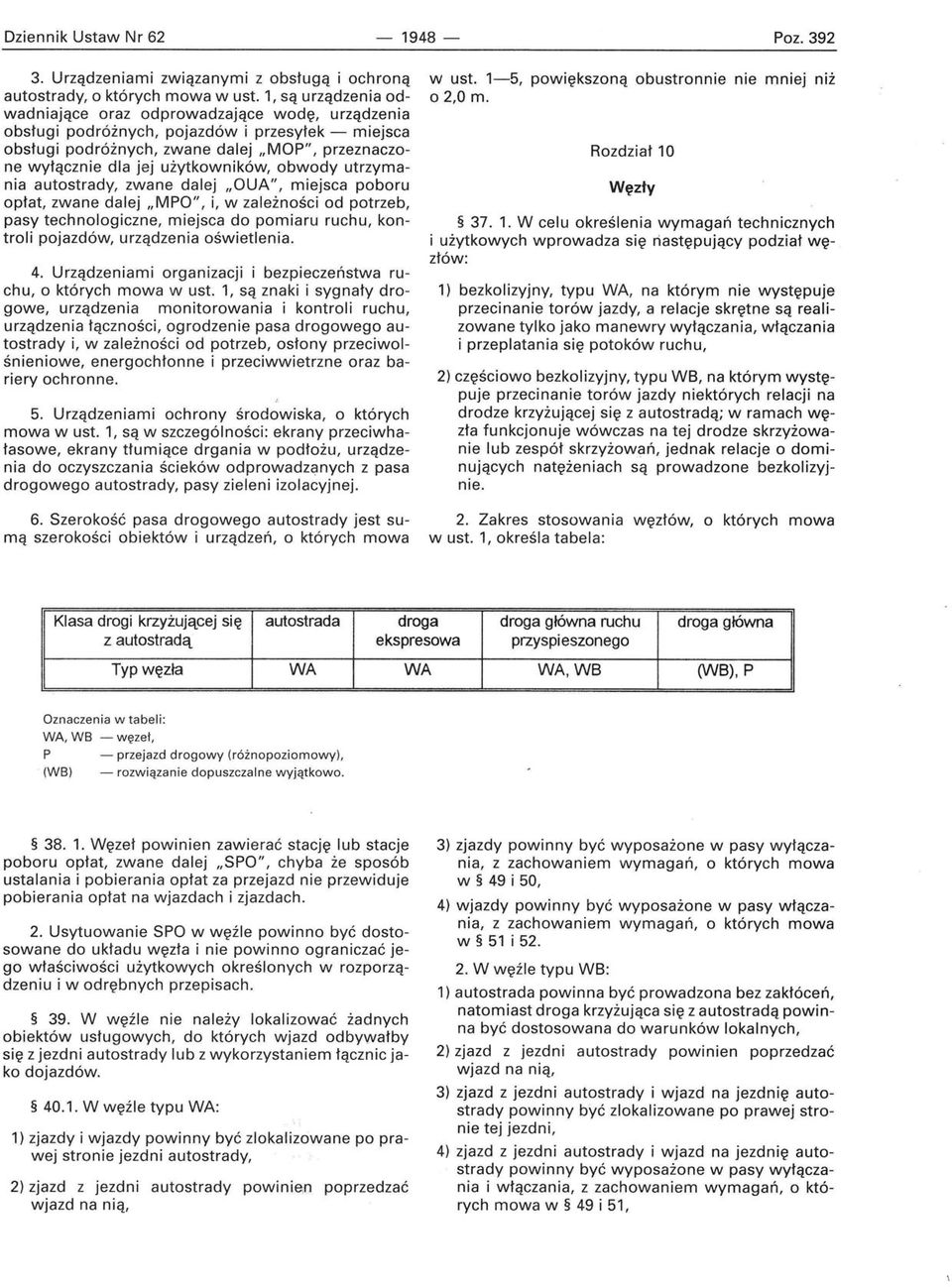 użytkowników, obwody utrzymania autostrady, zwane dalej "OUA", miejsca poboru opłat, zwane dalej "MPO", i, w zależności od potrzeb, pasy technologiczne, miejsca do pomiaru ruchu, kontroli pojazdów,