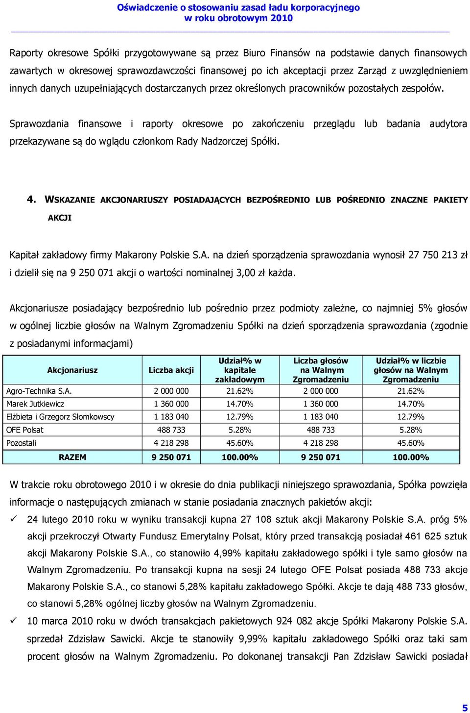 Sprawozdania finansowe i raporty okresowe po zakończeniu przeglądu lub badania audytora przekazywane są do wglądu członkom Rady Nadzorczej Spółki. 4.