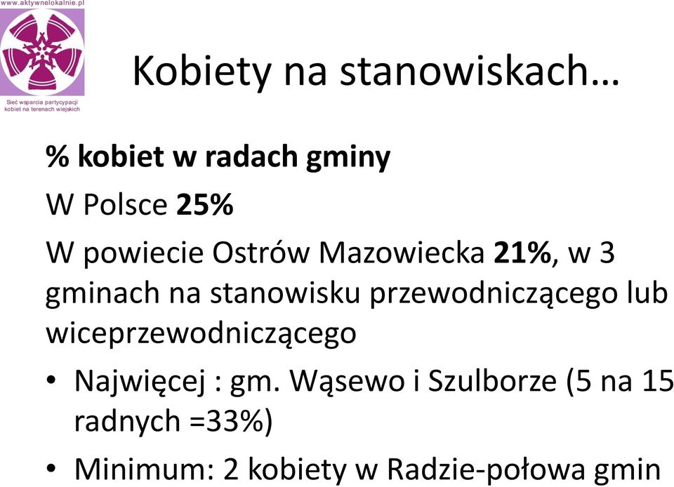 przewodniczącego lub wiceprzewodniczącego Najwięcej : gm.