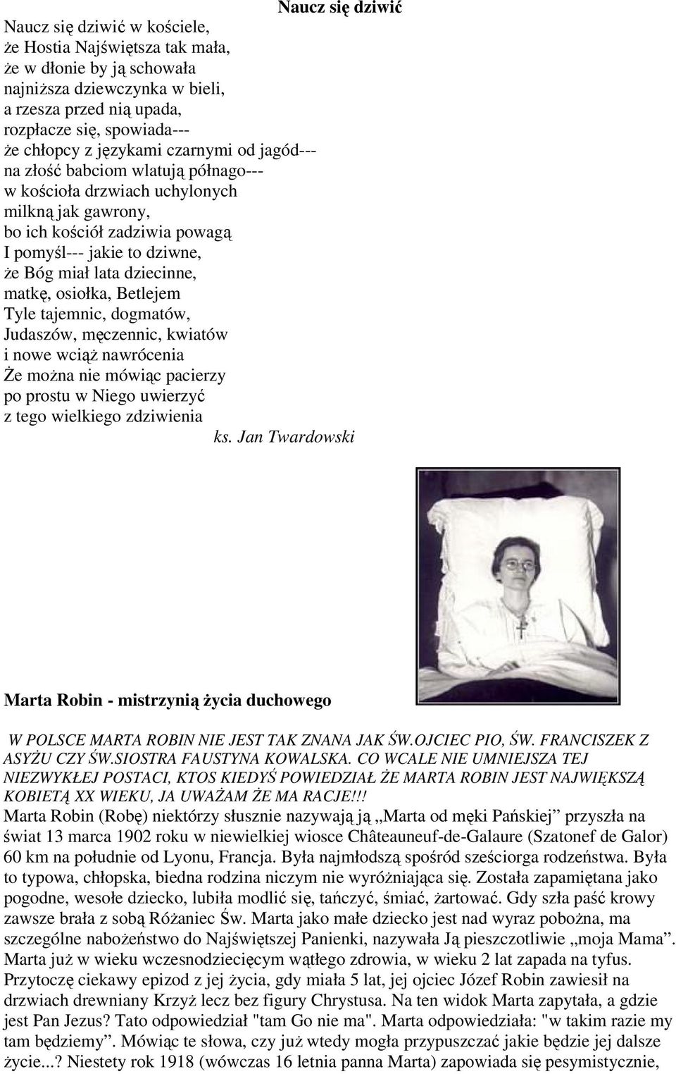 Marta Robin - mistrzynią życia duchowego - PDF Free Download