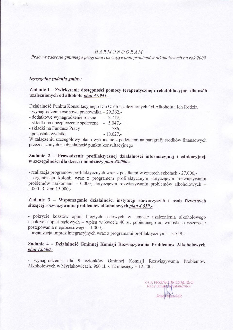 362,- - dodatkowe wynagrodzenie roczne - 2.719,- - skladki na ubezpieczenie spoleczne - 5.047,- - skladki na Fundusz Pracy - 786,- - pozostale wydatki - 10.