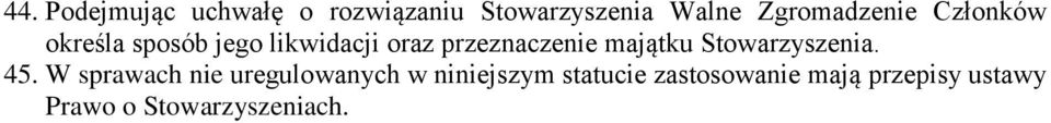 przeznaczenie majątku 45.