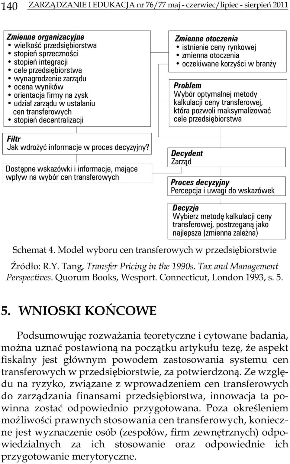 Dostêpne wskazówki i informacje, maj¹ce wp³yw na wybór cen transferowych Zmienne otoczenia istnienie ceny rynkowej zmienna otoczenia oczekiwane korzyœci w bran y Problem Wybór optymalnej metody