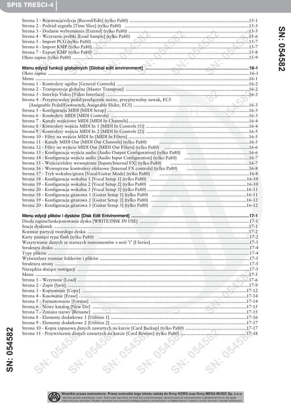.. -9 Menu edycji funkcji globalnych [Global edit environment]...- Okno zapisu...- Menu... - Strona - Kontrolery ogólne [General Controls]... - Strona - Transpozycja globalna [Master Transpose].