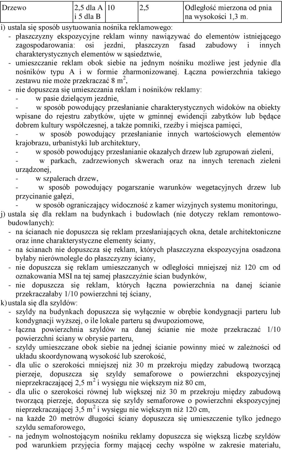 charakterystycznych elementów w sąsiedztwie, - umieszczanie reklam obok siebie na jednym nośniku możliwe jest jedynie dla nośników typu A i w formie zharmonizowanej.