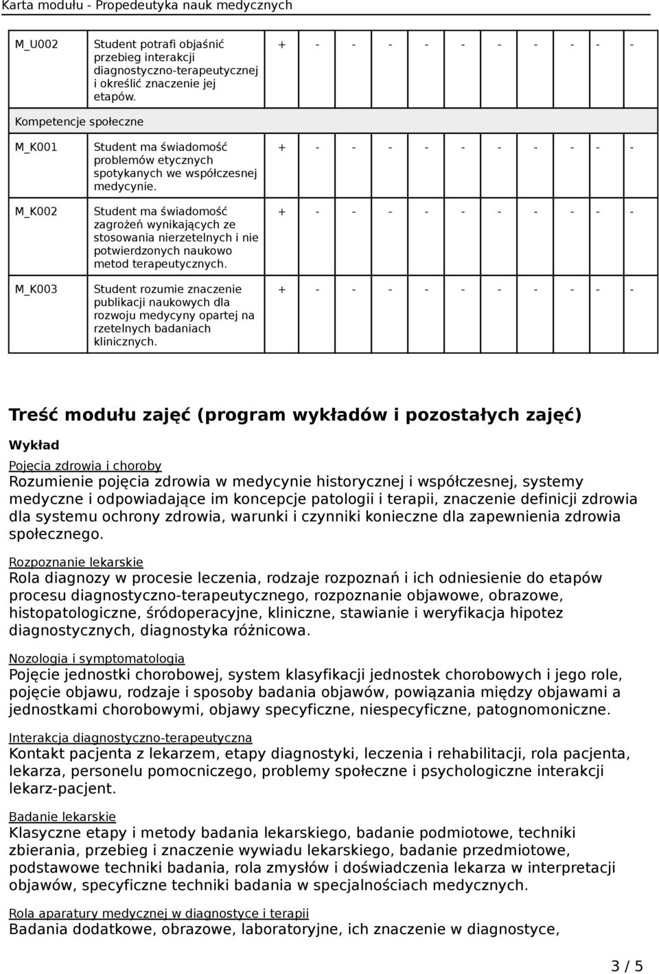 Student ma świadomość zagrożeń wynikających ze stosowania nierzetelnych i nie potwierdzonych naukowo metod terapeutycznych.