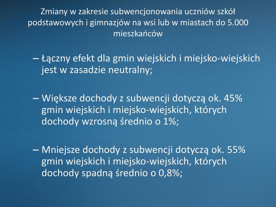 dochody z subwencji dotyczą ok.