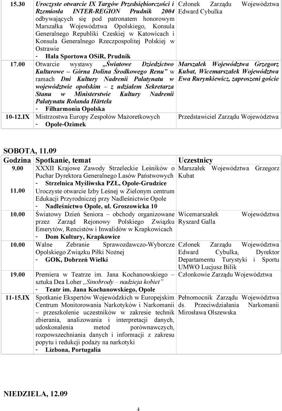 00 Otwarcie wystawy Światowe Dziedzictwo Kulturowe Górna Dolina Środkowego Renu w ramach Dni Kultury Nadrenii Palatynatu w województwie opolskim z udziałem Sekretarza Stanu w Ministerstwie Kultury