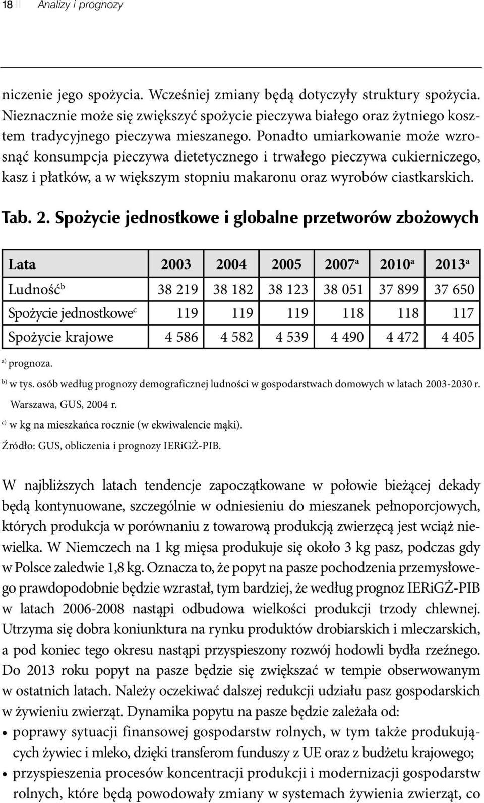 Ponadto umiarkowanie może wzrosnąć konsumpcja pieczywa dietetycznego i trwałego pieczywa cukierniczego, kasz i płatków, a w większym stopniu makaronu oraz wyrobów ciastkarskich. Tab. 2.