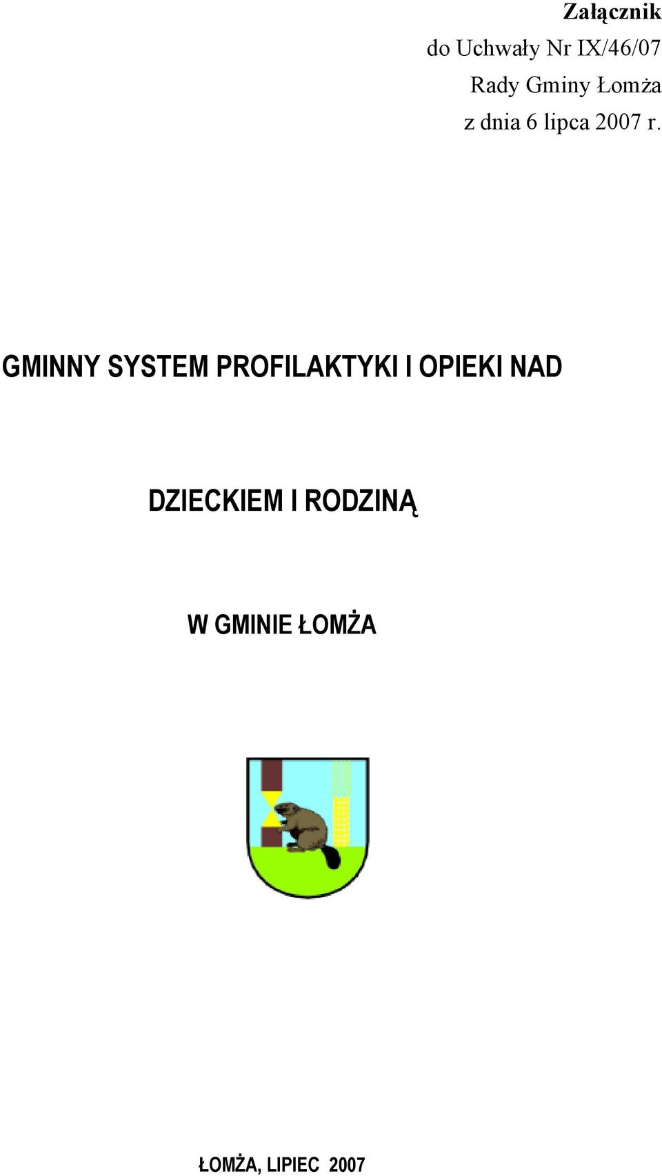 GMINNY SYSTEM PROFILAKTYKI I OPIEKI NAD