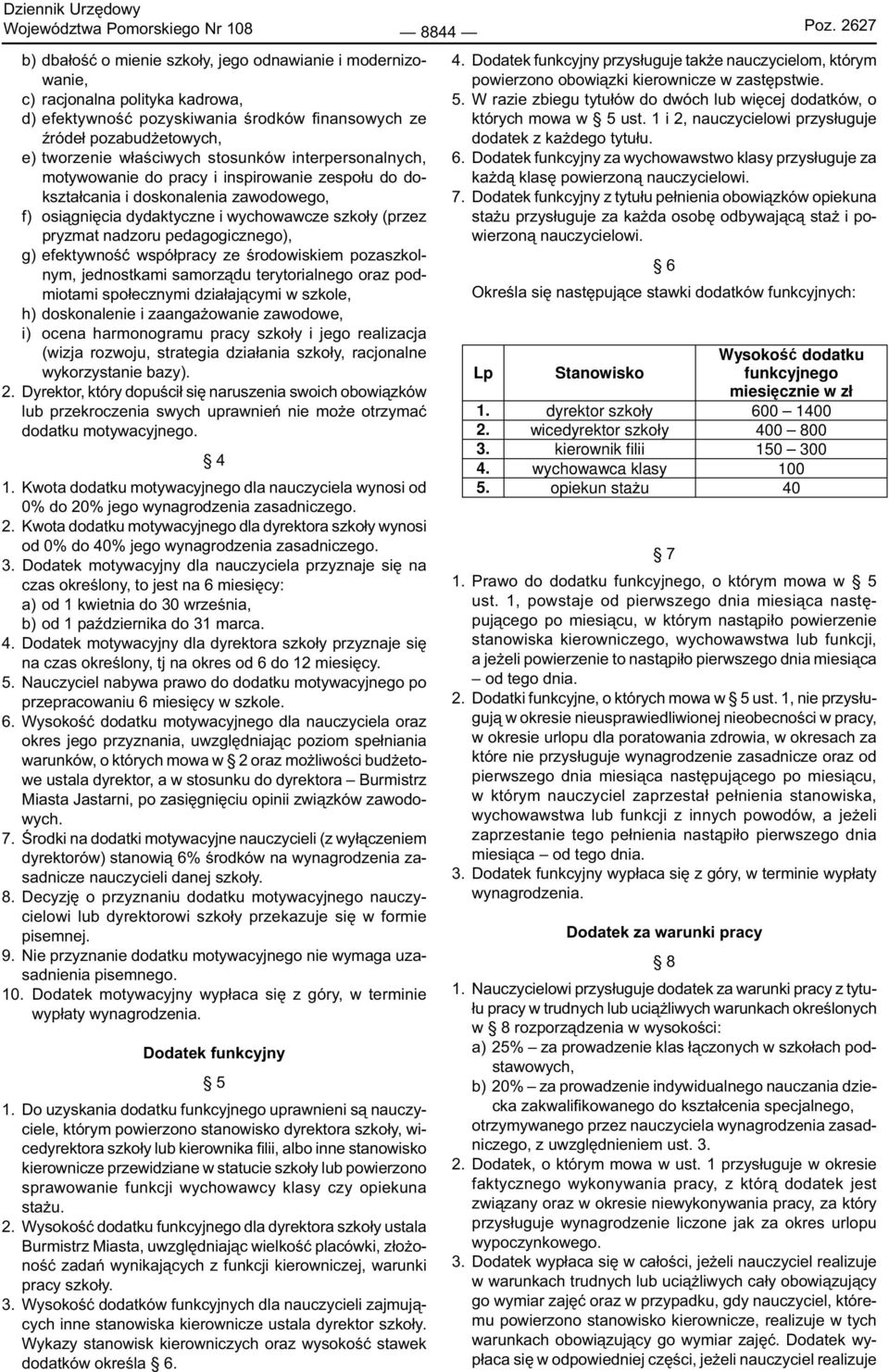 stosunków interpersonalnych, motywowanie do pracy i inspirowanie zespołu do dokształcania i doskonalenia zawodowego, f) osiągnięcia dydaktyczne i wychowawcze szkoły (przez pryzmat nadzoru