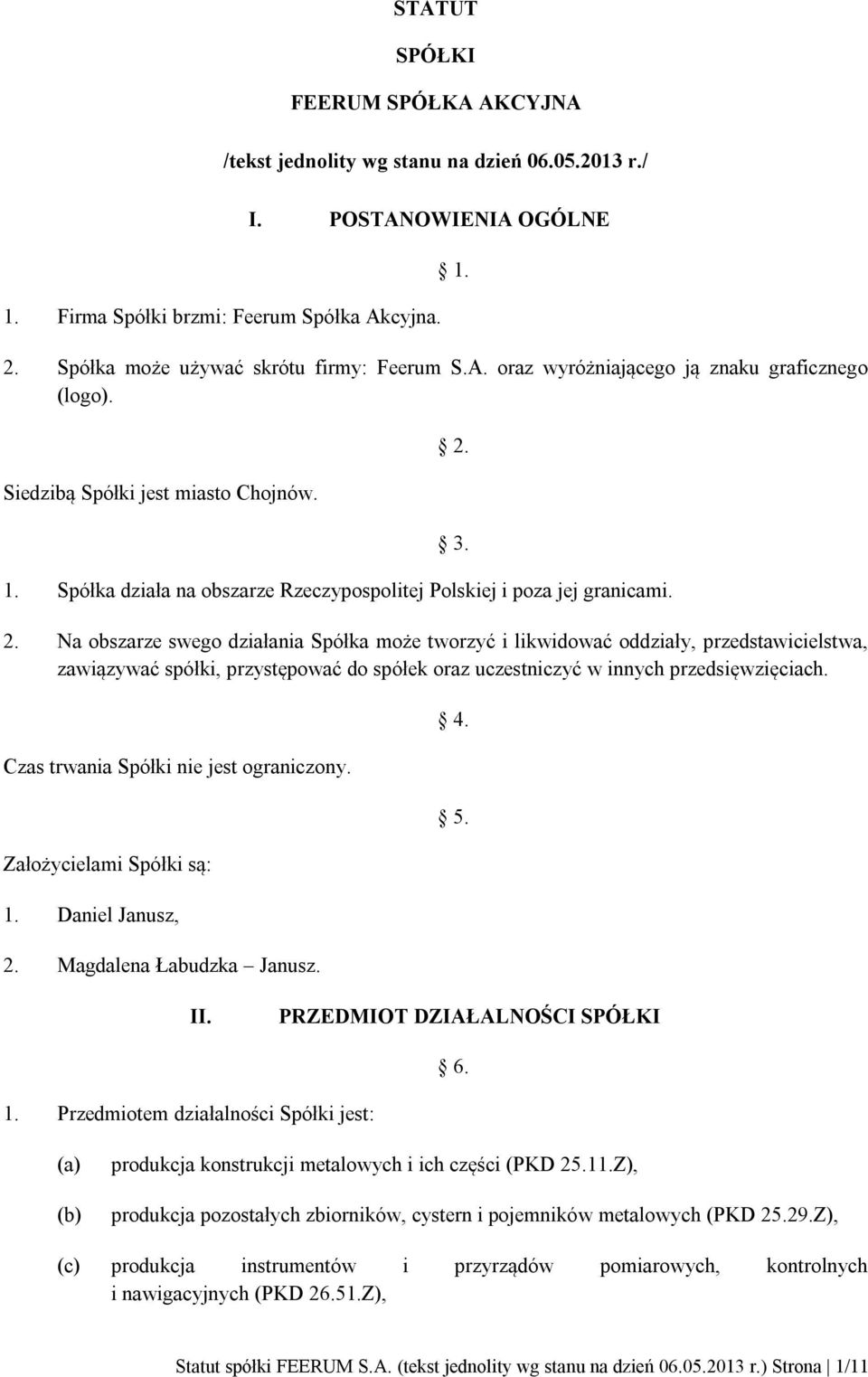 Spółka działa na obszarze Rzeczypospolitej Polskiej i poza jej granicami. 2.