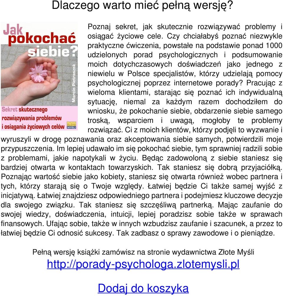 Polsce specjalistów, którzy udzielają pomocy psychologicznej poprzez internetowe porady?