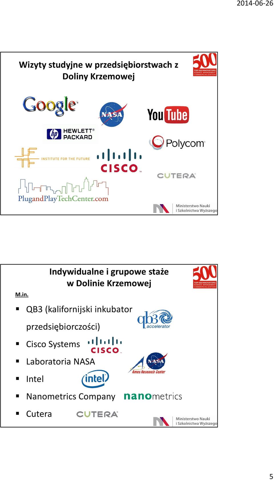 Cisco Systems Laboratoria NASA Intel NanometricsCompany