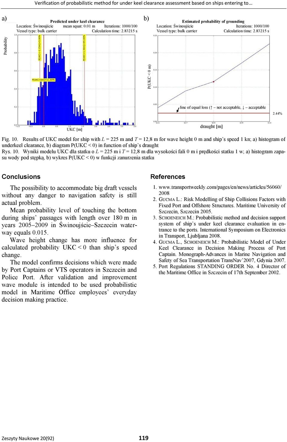 321 s line of equal loss ( not acceptable, acceptable 2.44% draught [m] Fig. 10.