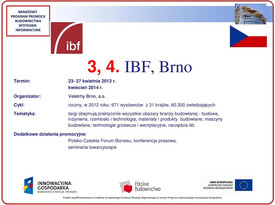 300 zwiedzających targi obejmują praktycznie wszystkie obszary branŝy budowlanej - budowa, inŝynieria, rzemiosło i