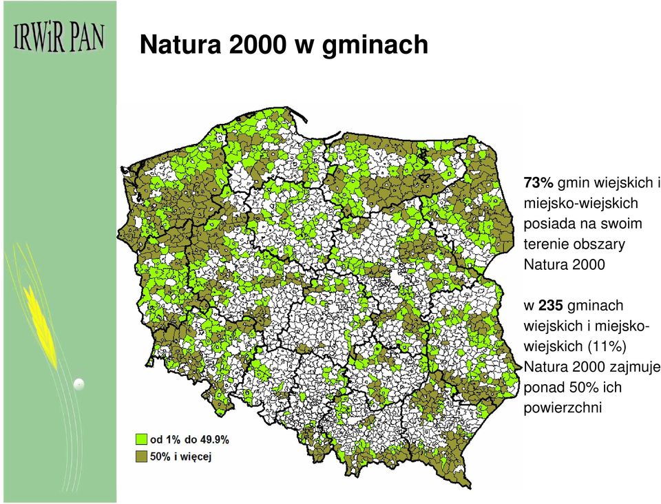 obszary Natura 2000 w 235 gminach wiejskich i